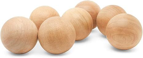 3 inch Wooden Round Ball, Bag of 3 Unfinished Natural Round Hardwood Balls, Smooth Birch Balls, f... | Amazon (US)
