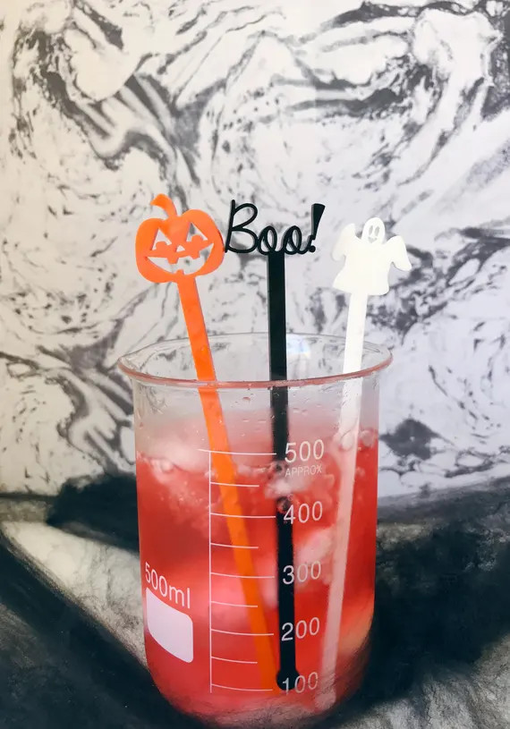Halloween Boo Set Party Favors Drink Stirrers October | Etsy | Etsy (US)