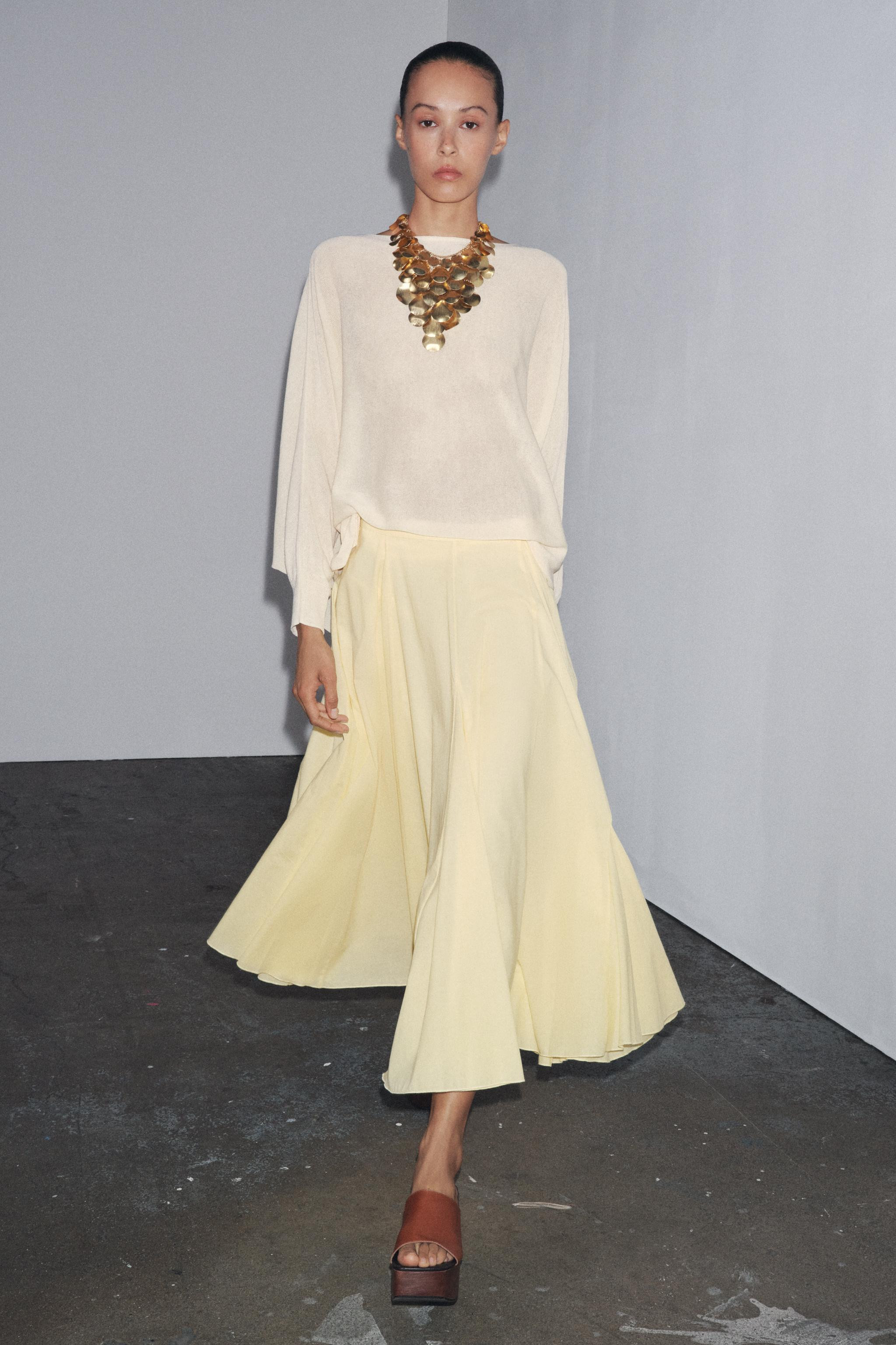 ZW COLLECTION FLARED MIDI SKIRT | Zara US