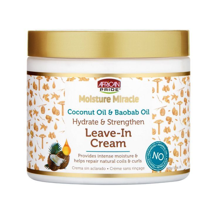 African Pride Coconut Oil & Baobab Oil Leave In Hair Cream - 15oz | Target