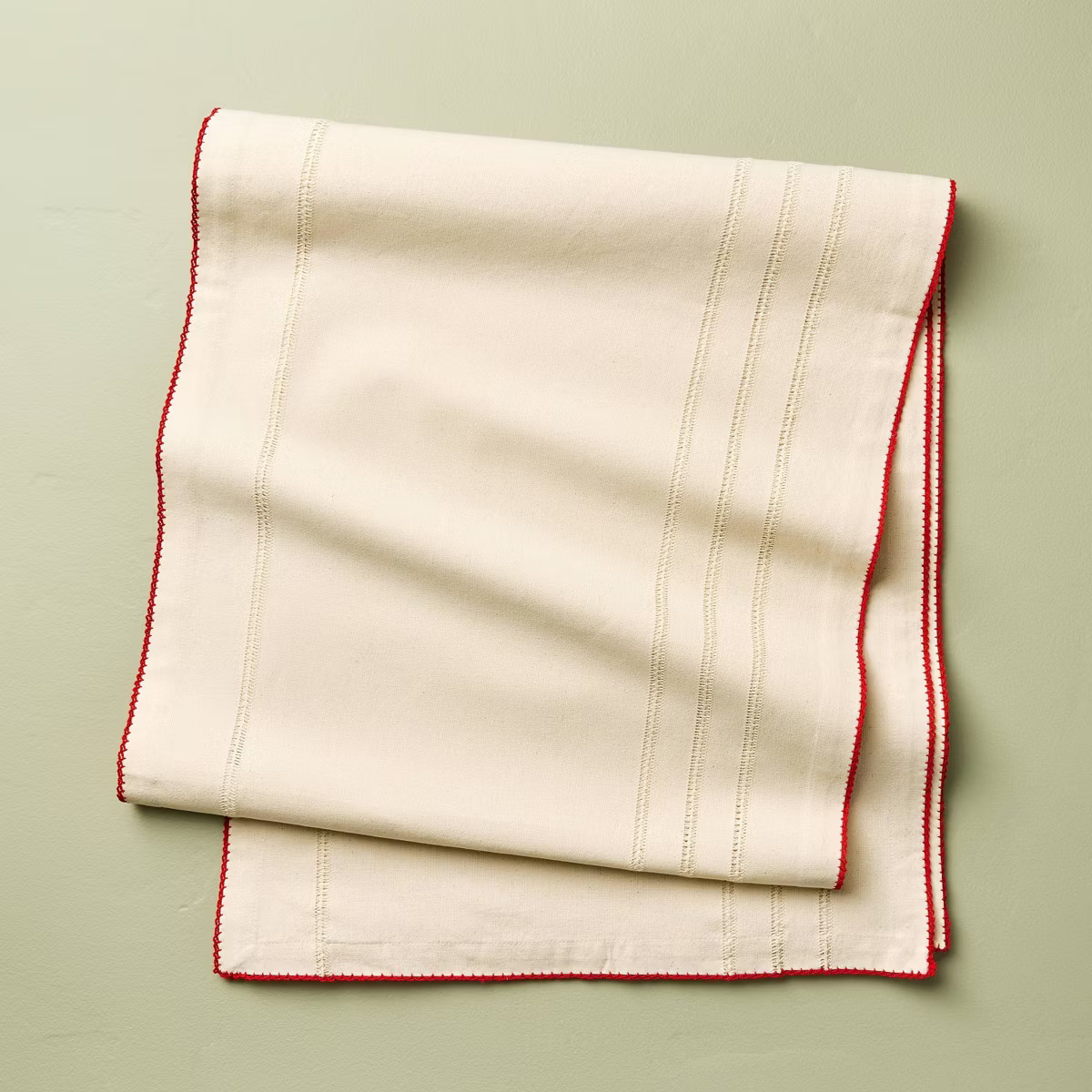 90"x20" Red Trim Table Runner - Hearth & Hand™ with Magnolia | Target