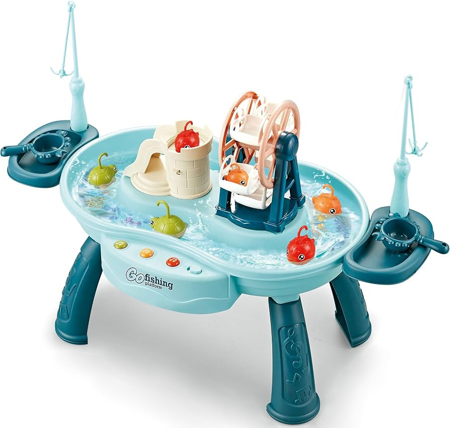 Water Table for Toddlers, Play Sink with Running Water，with Music, Fishing Game and Waterwheel ... | Amazon (US)