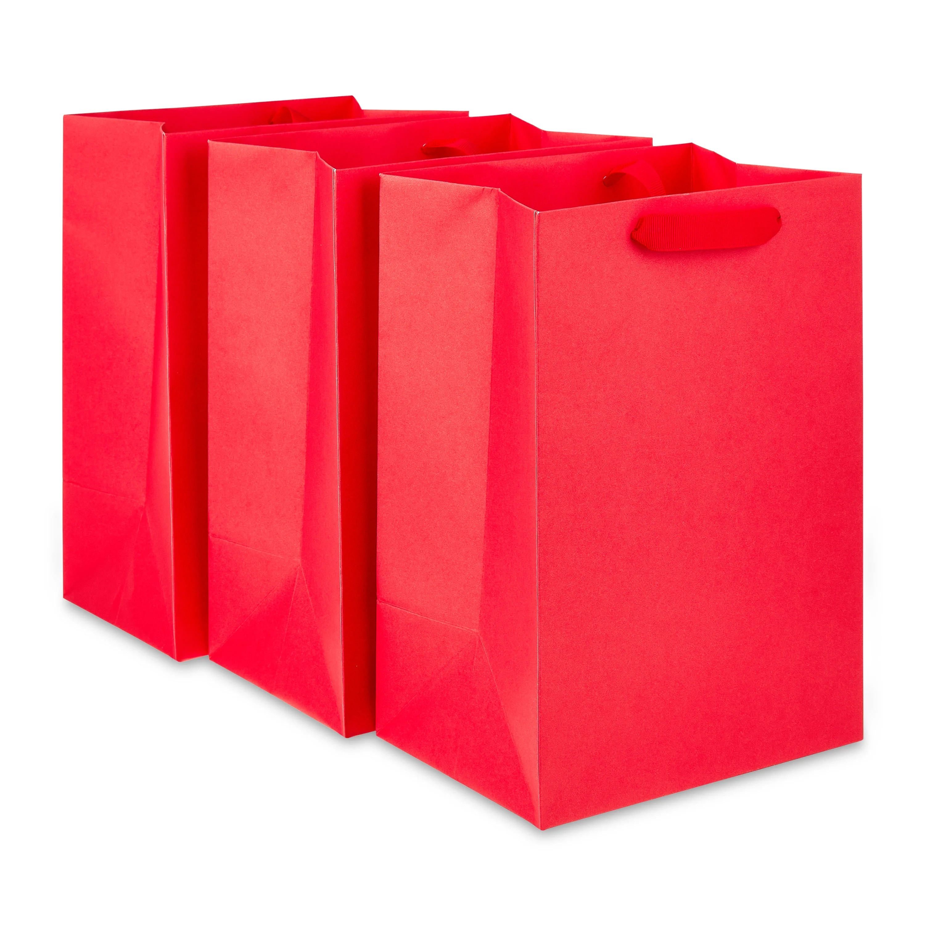 Large Red Gift Bags, 7" x 10", 3 Count, by Way To Celebrate | Walmart (US)