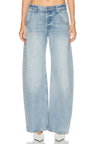 EB Denim Enzo Midrise Barrel in Laguna | FWRD | FWRD 