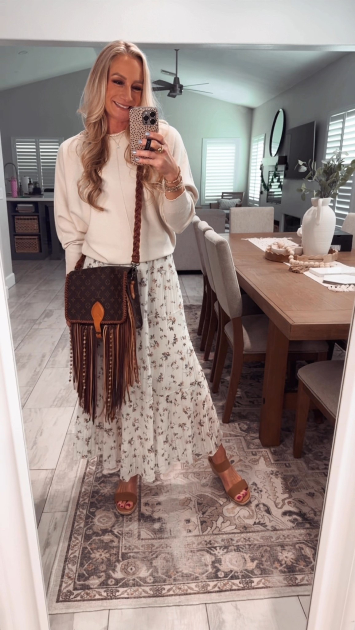 Sweater is one size fits all and is incredibly stretchy, can fit most body types. I’m in a medium in the skirt it runs TTS. Wedges espadrilles run TTS and are so comfortable! 

Workwear, winery outfit, spring, fall, family photo outfit, long skirt, teacher outfits office attire 

#LTKFindsUnder50 #LTKStyleTip