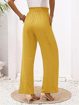 Heymoments Women's Wide Leg Lounge Pants with Pockets Lightweight High Waisted Adjustable Tie Kno... | Amazon (US)