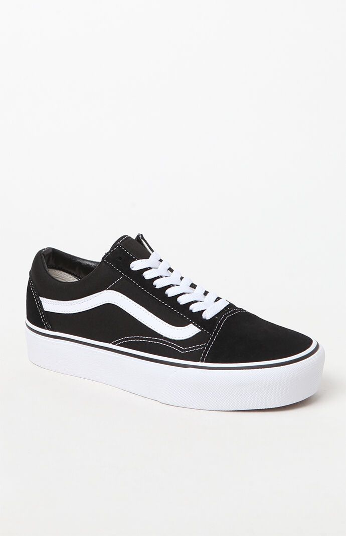 Vans Womens Women's Old Skool Platform Sneakers - Black/White | PacSun