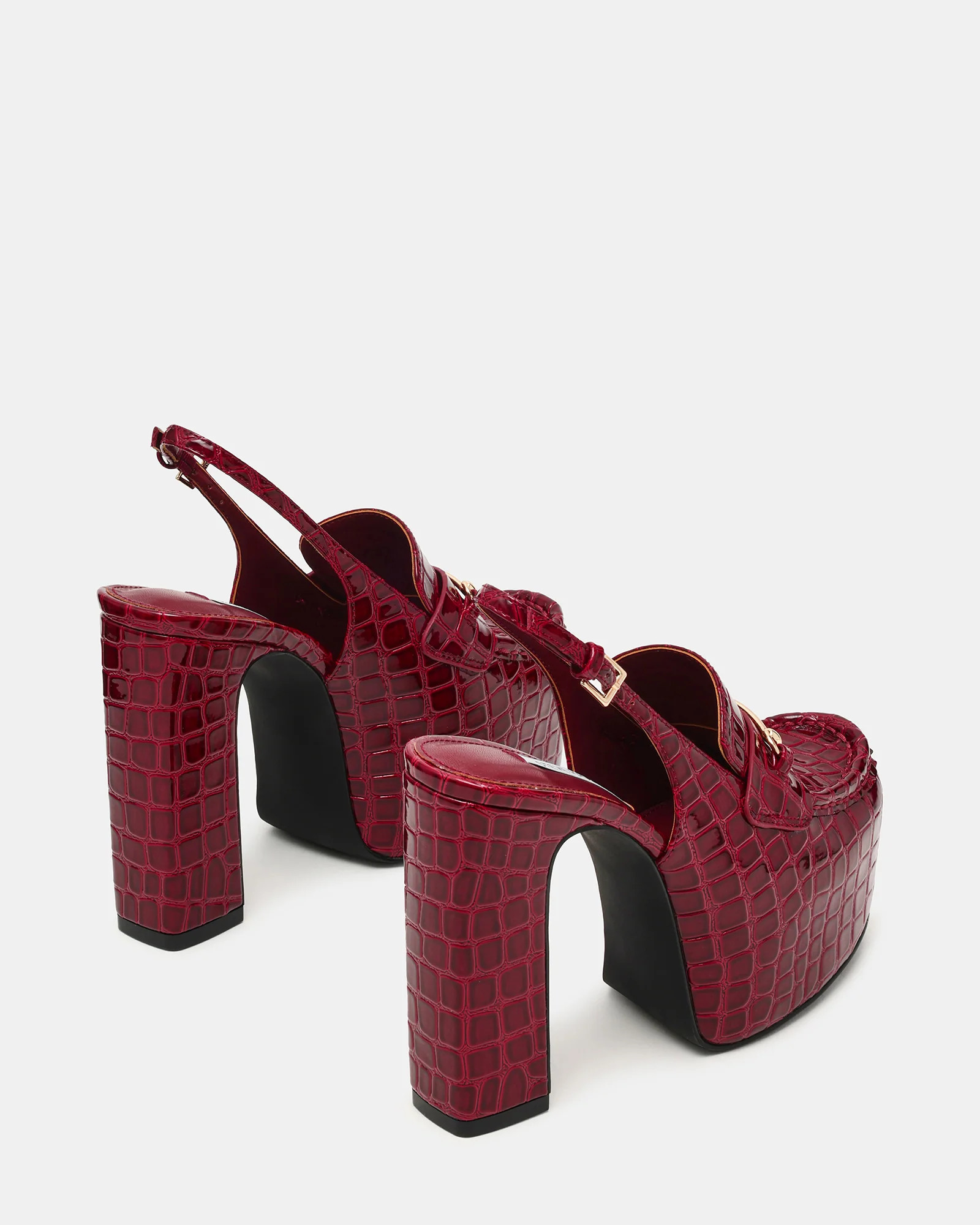 QUINN Red Crocodile Platform Slingback Women's Heel | Steve Madden (US)