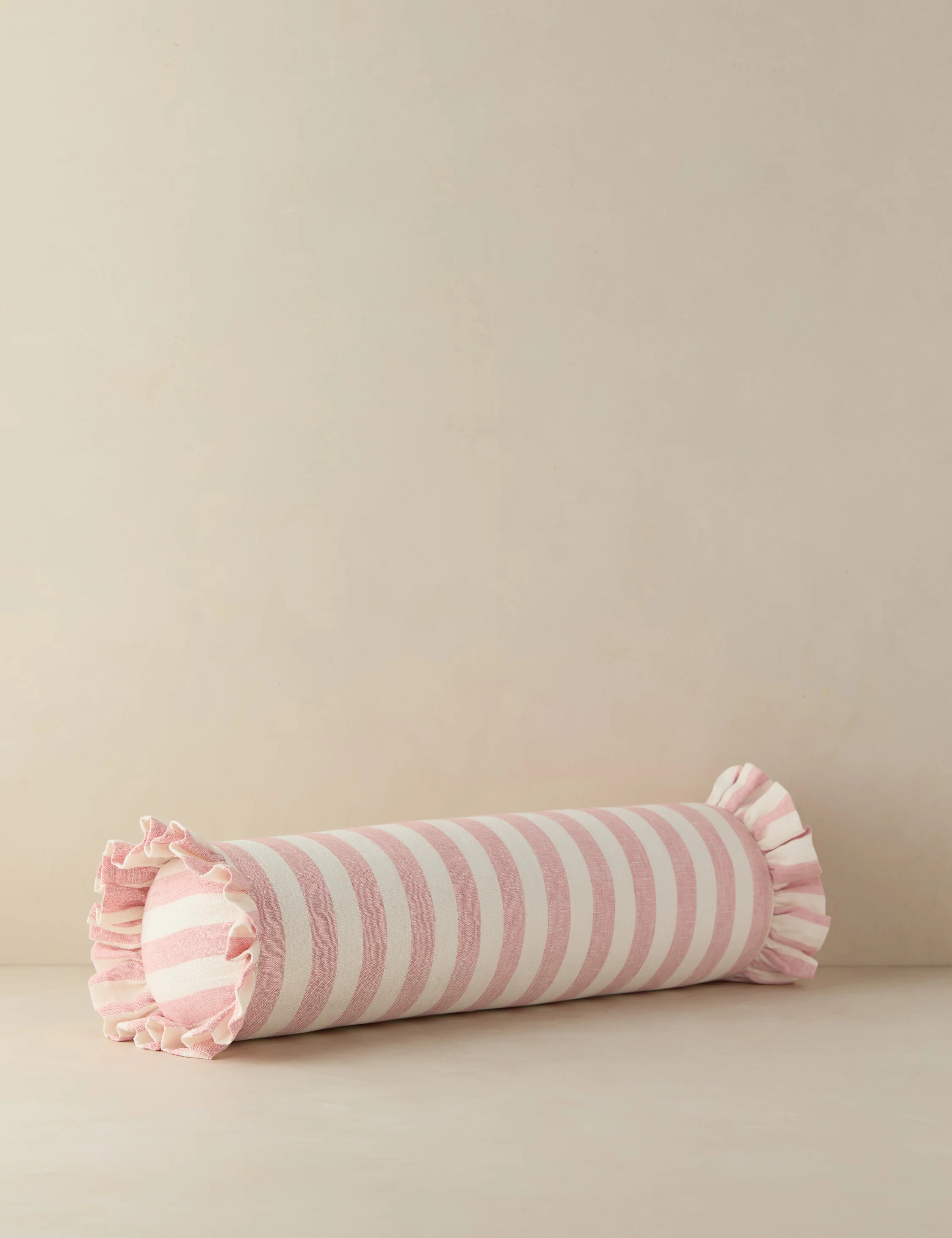 Amaroso Linen Ruffle Bolster Pillow | Lulu and Georgia 