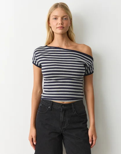 Stripe Off Shoulder Top | Glassons (Australia)