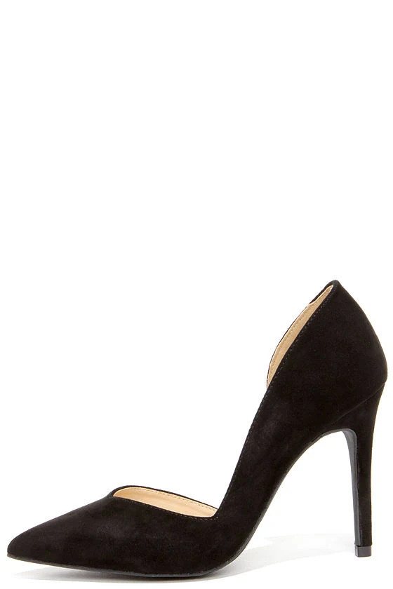 Everyday O-Curve-ence Black Suede D'Orsay Pumps | Lulus