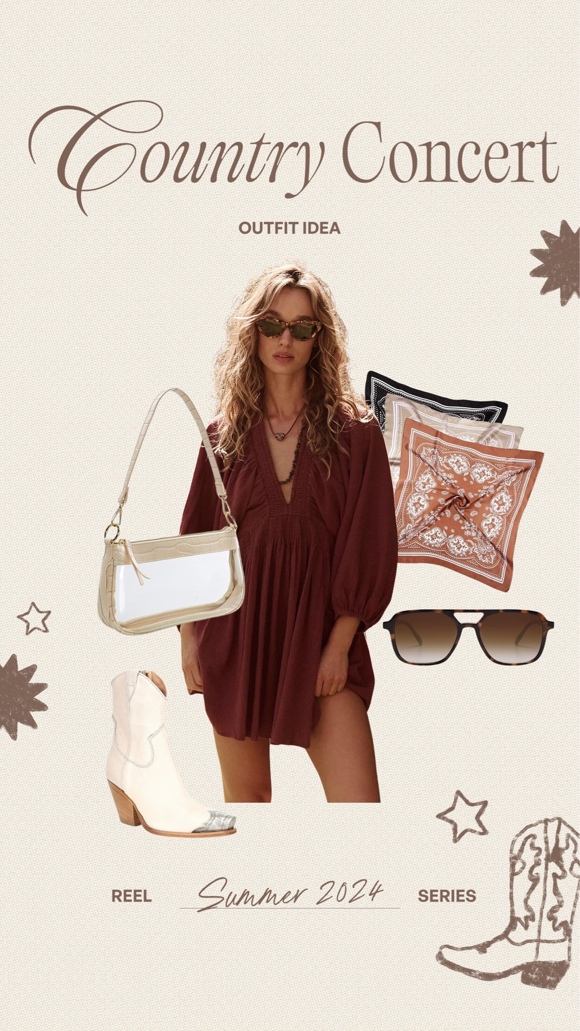 REEL SERIES | Country concert outfit ideas🤠🤍✨👢🤎 #country #concert #nashville 

#LTKsalealert #LTKstyletip #LTKmidsize