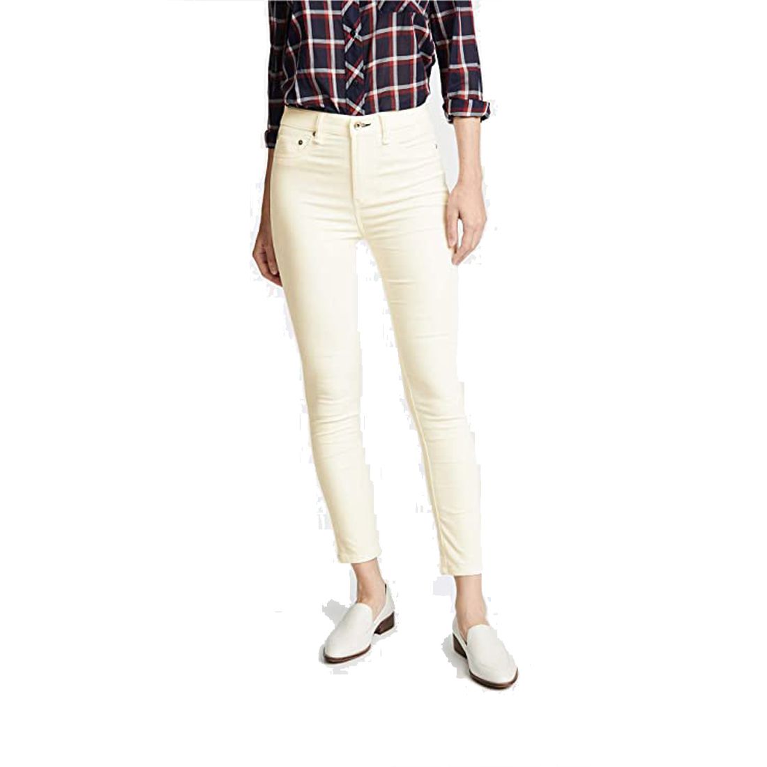 Rag & Bone/JEAN Women's High Rise Skinny Velvet Pants, Antique White, 32 | Walmart (US)