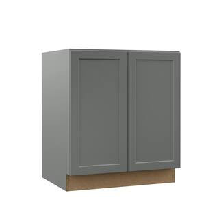 Hampton Bay Designer Series Melvern Storm Gray Shaker Assembled Full Height Door Base Kitchen Cab... | The Home Depot