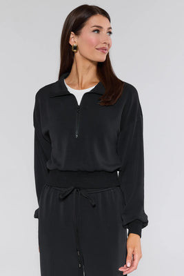 Lucy Black Half Zip Pullover | Avara