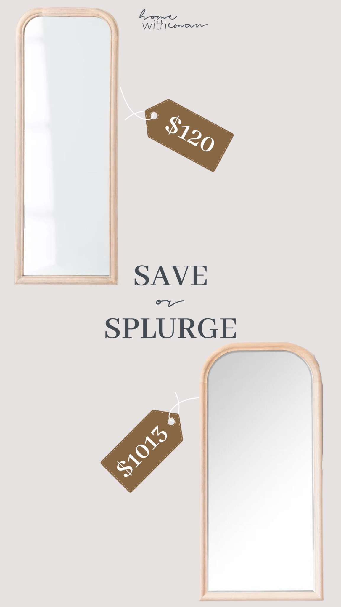 Wood arch floor mirror #saveorsplurge 

#LTKhome