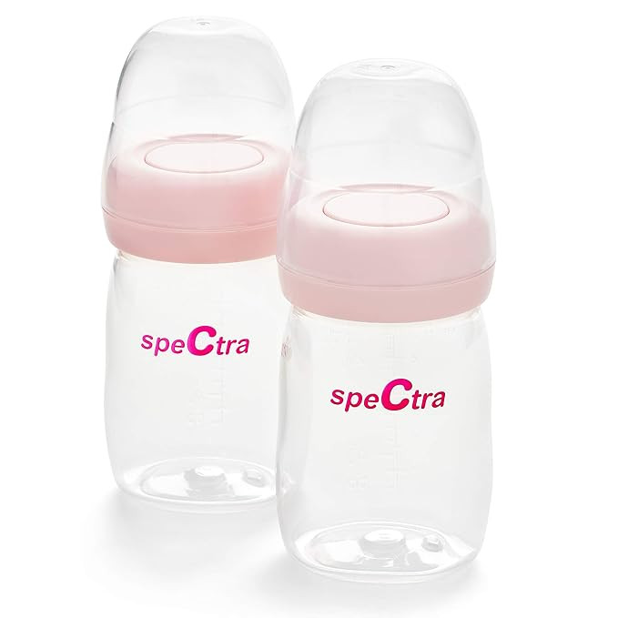 Spectra - Wide Neck Baby Bottles - Compatible with Spectra Breast Milk Pump Flanges (Pack of 2) | Amazon (US)