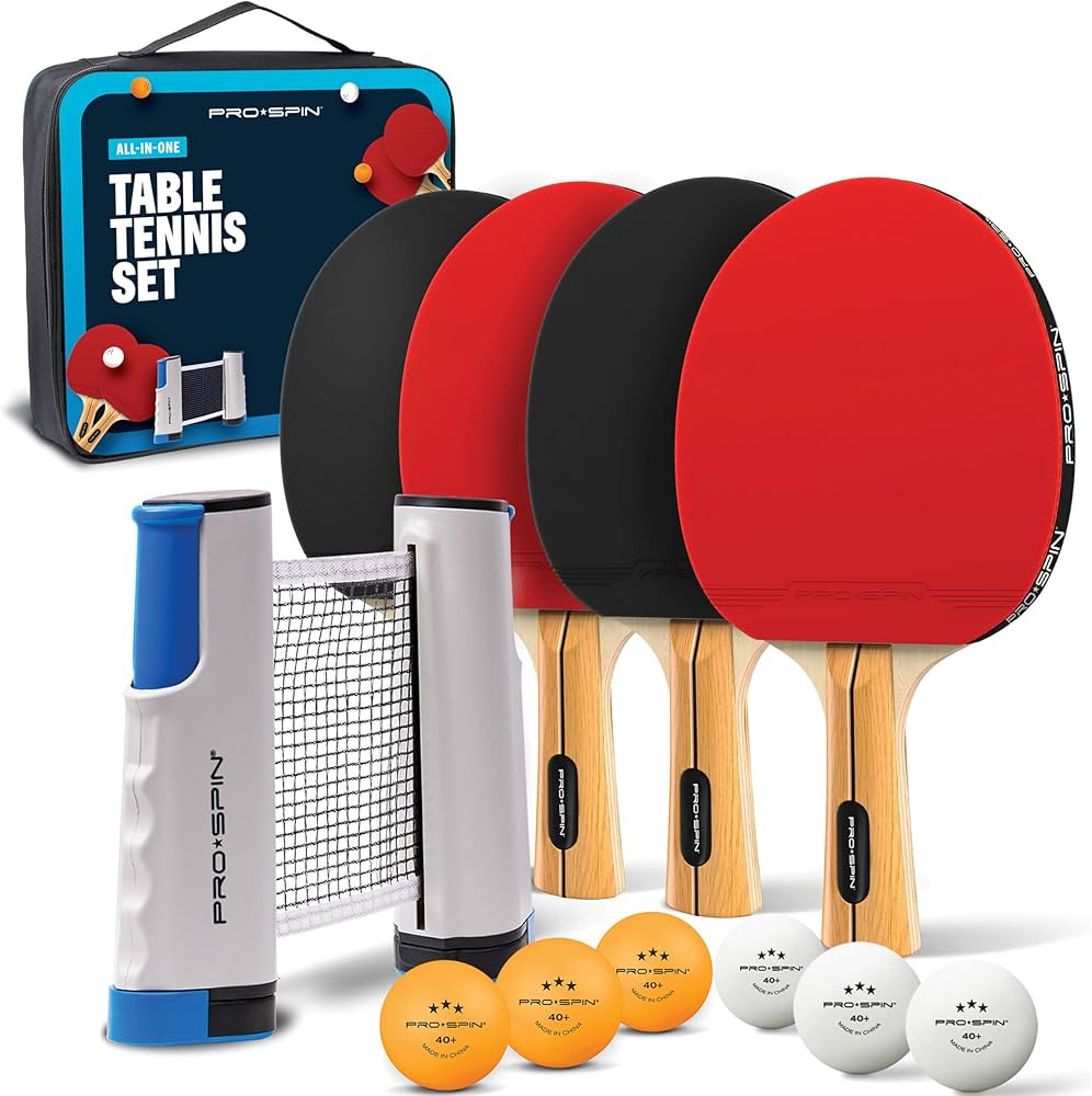 PRO-SPIN Portable Ping Pong Set with Retractable Ping Pong Net for Any Table, All-in-One Table Te... | Amazon (US)