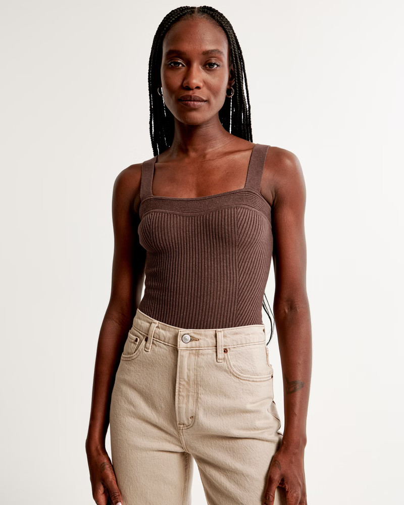Ribbed Sweater Sweetheart Bodysuit | Abercrombie & Fitch (US)