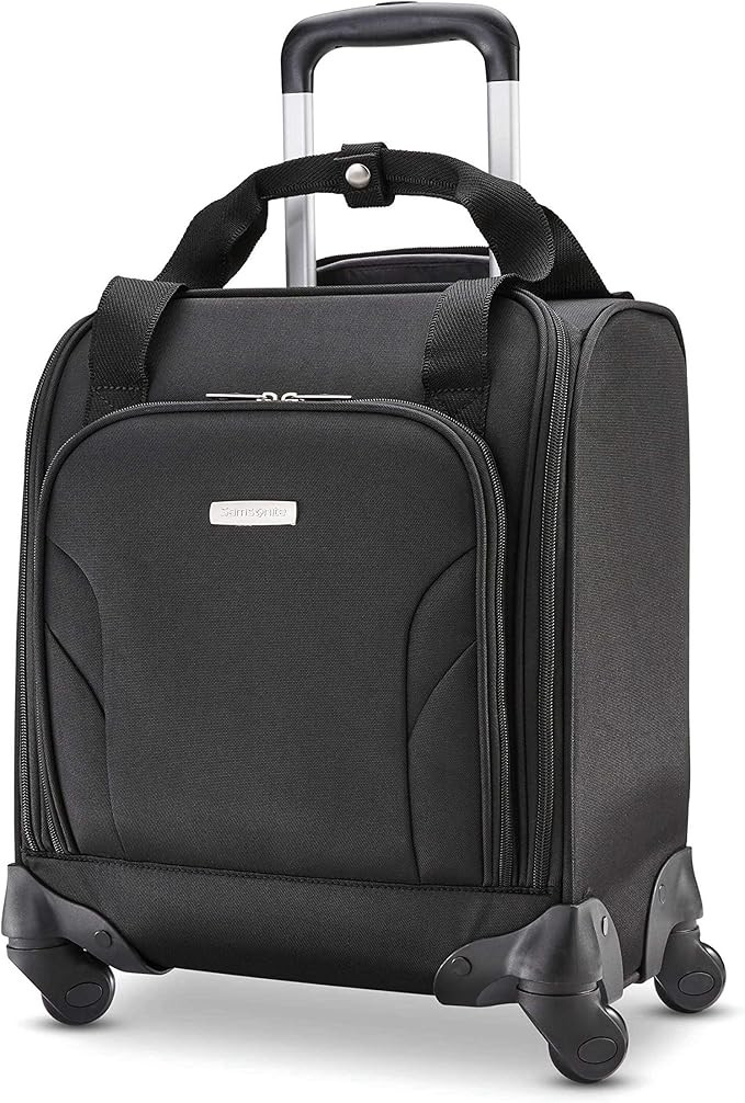 Samsonite Underseat Carry-On Spinner With USB Port, Jet Black, One Size | Amazon (US)