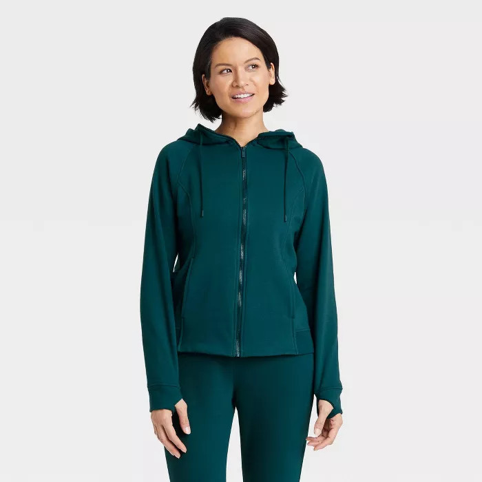 Women's Fleece Full Zip Hooded Sweatshirt - All in Motion™ | Target