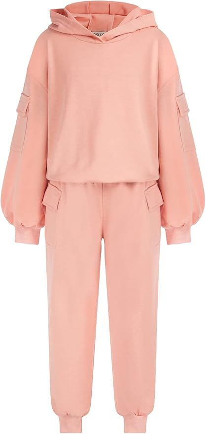 Amazon.com: Girls Tracksuit Set Long Sleeve Sweatsuit Kids 2Pcs Outfits Clothing Wine Red 8Y : Cl... | Amazon (US)
