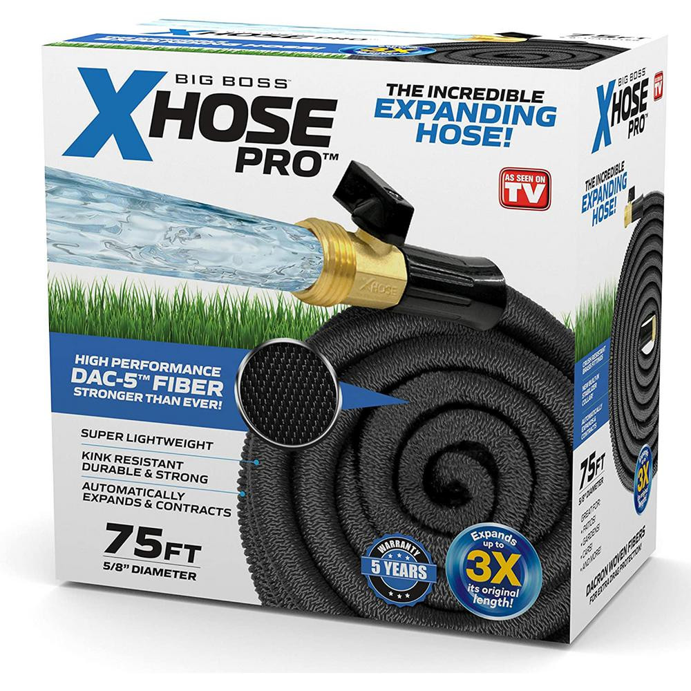 Xhose 5/8 in. Dia x 75 ft. Pro Dac-5 High Performance Lightweight Expandable Garden Hose | The Home Depot
