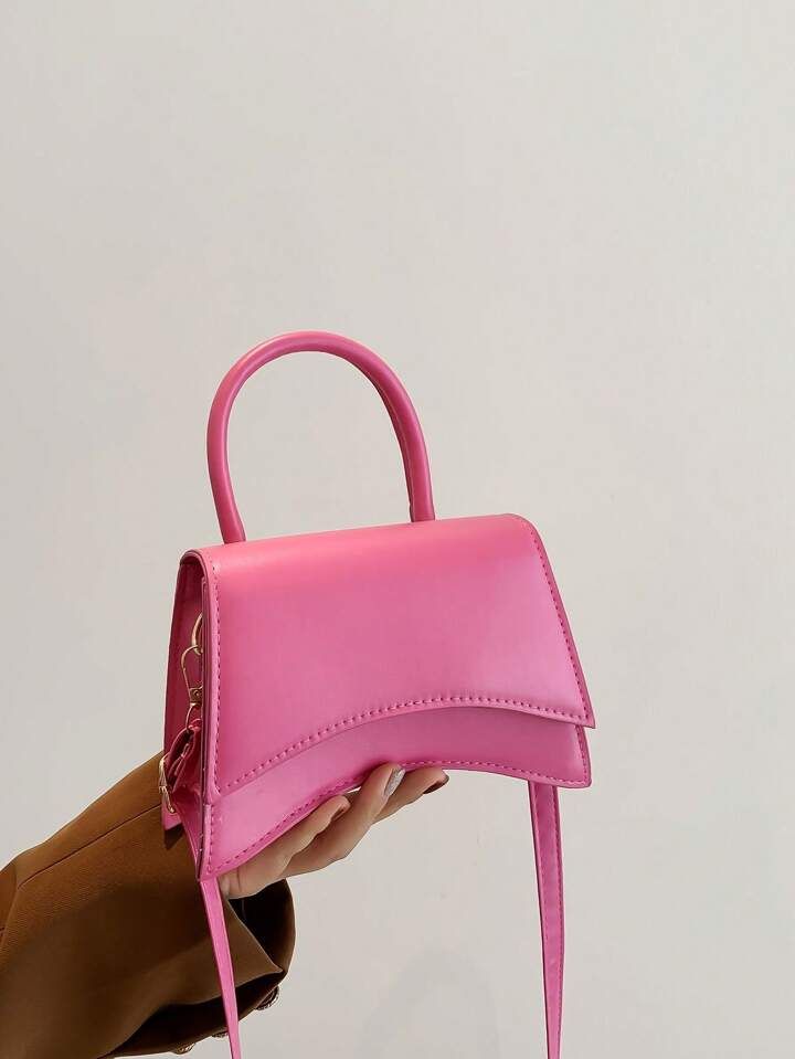 Mini Minimalistische Nieuwigheidstas Top Handvat Neon Pink Funky | SHEIN