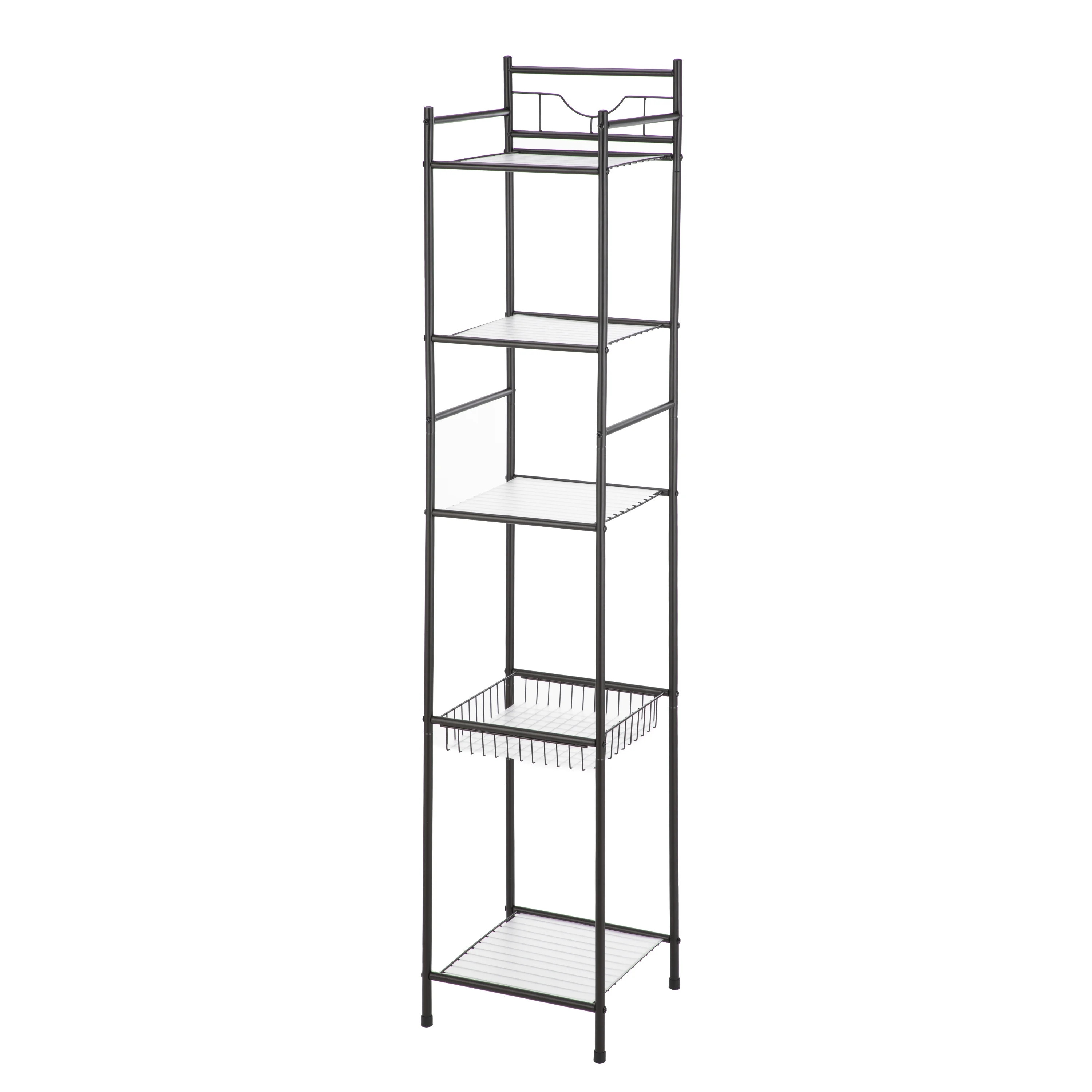 Mainstays 5-Tier Steel Storage Shelf Unit, Oil Rubbed Bronze Finish, Holds up to 50 lb Capacity | Walmart (US)