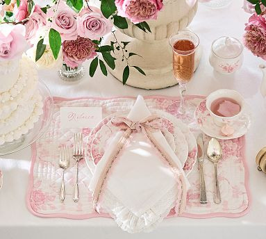 LoveShackFancy Ruffle Crochet Napkins - Set of 4 | Pottery Barn (US)