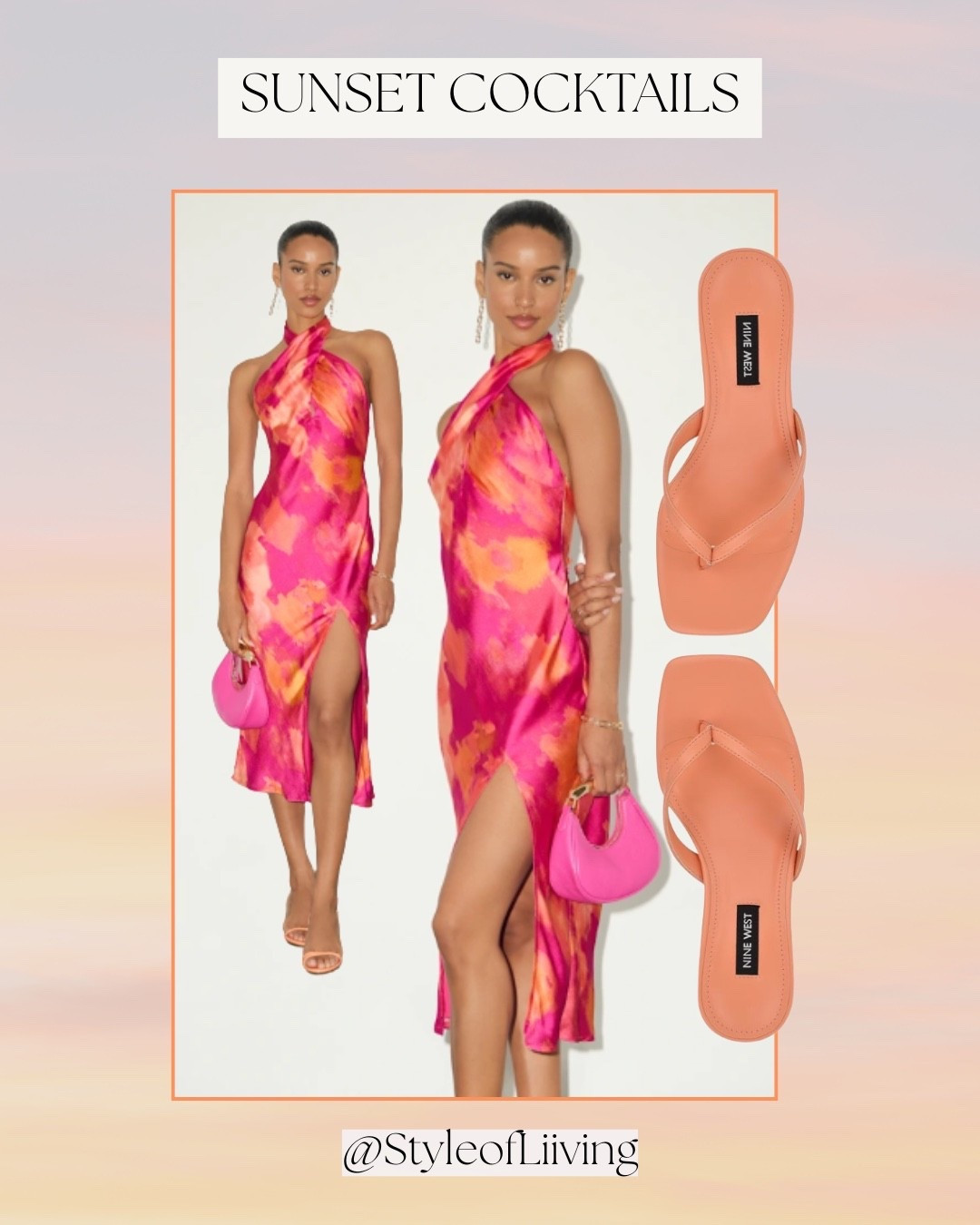 Sunset cocktails outfit ideas from Lulus and Amazon! Satin pink and coral midi dresses and sandal heels.

#LTKootd #LTKTravel #LTKSeasonal