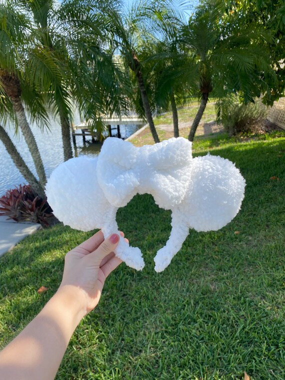 White Sherpa Mickey Ears - Etsy | Etsy (US)