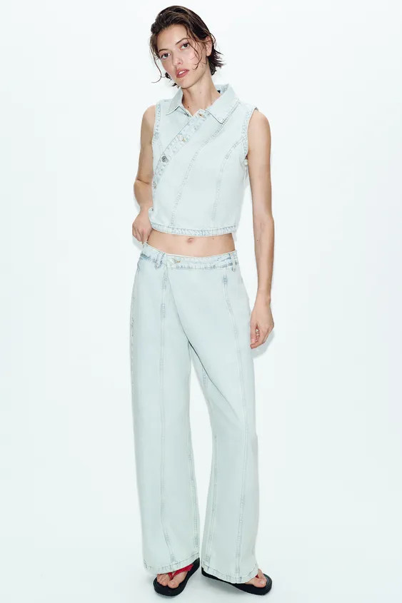 Z1975 DENIM DOUBLE-BREASTED VEST | Zara US