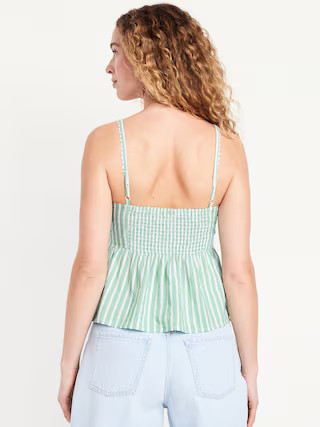 Fit & Flare Seersucker Peplum Top | Old Navy (US)