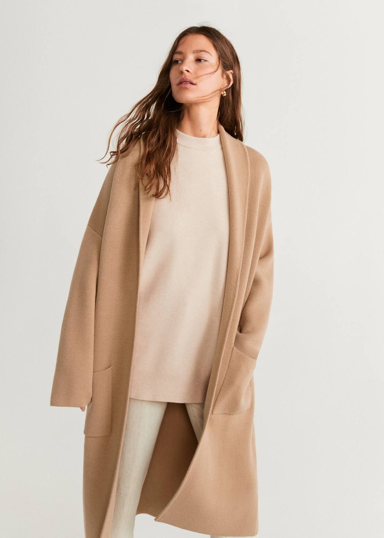 Knitted unstructured coat | MANGO (US)