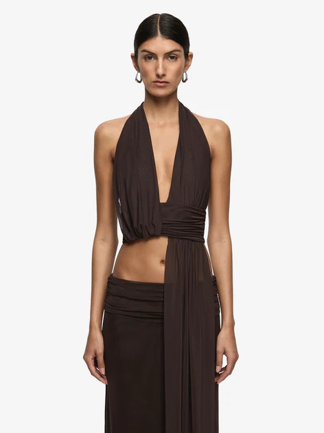 EVA DRAPE TOP - DARK CHOCOLATE | Bec & Bridge (Global)