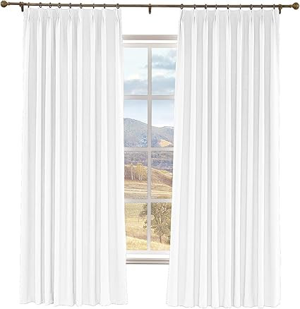 Drapifytex Pinch Pleat Drapery Faux Linen Room Darkening Curtain, Bedroom Curtain Livingroom Curt... | Amazon (US)