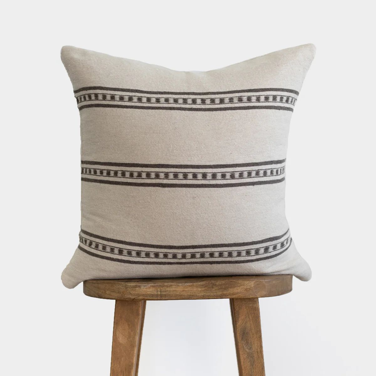 Maple in Mocha Stripe - 22" Moroccan Pillow Cover | Woven Nook