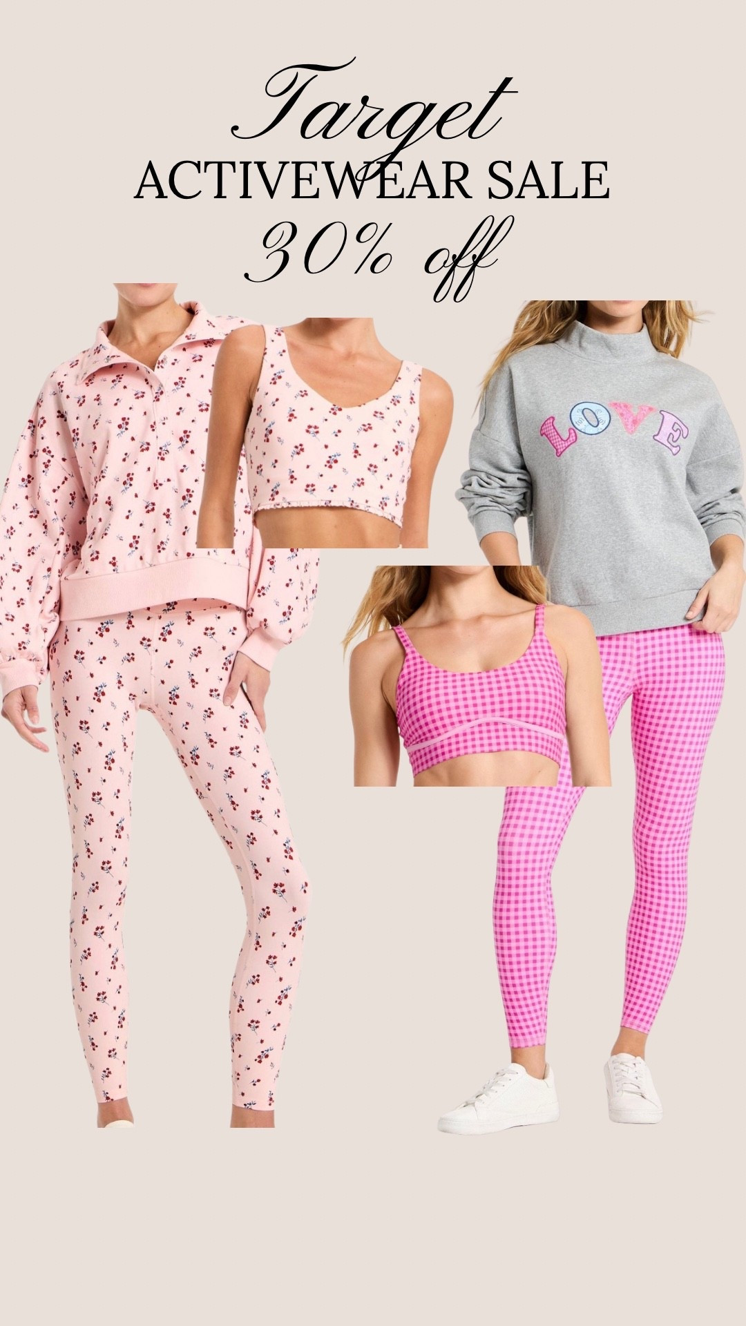 Target activewear sale
Athletic matching sets


#LTKActive #LTKfitnessgoals #LTKSaleAlert