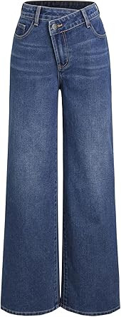 CIDER Wide Leg Jeans Woman High Waisted Wrap Baggy Boyfriend Jeans with Pockets Denim Pants Trend... | Amazon (US)