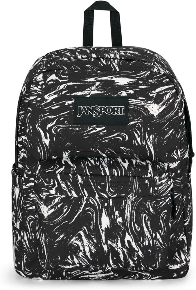 JanSport SuperBreak Backpack - Durable, Lightweight Premium Backpack - Marbled Motion Black | Amazon (US)