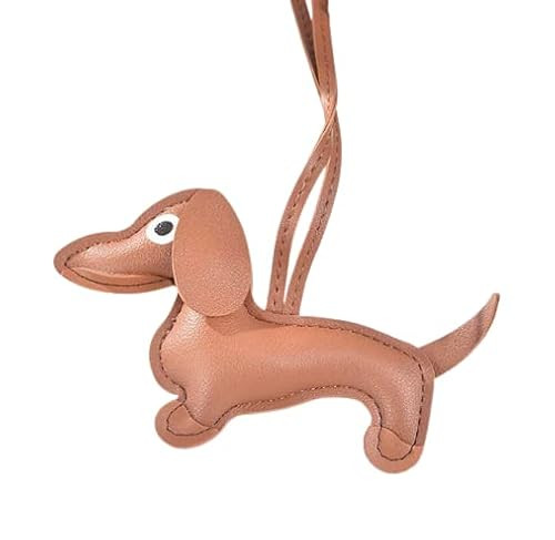 Dog bag charm. Dachshund dog bag charm. Dog bag charm faux leather. (light brown) | Amazon (US)