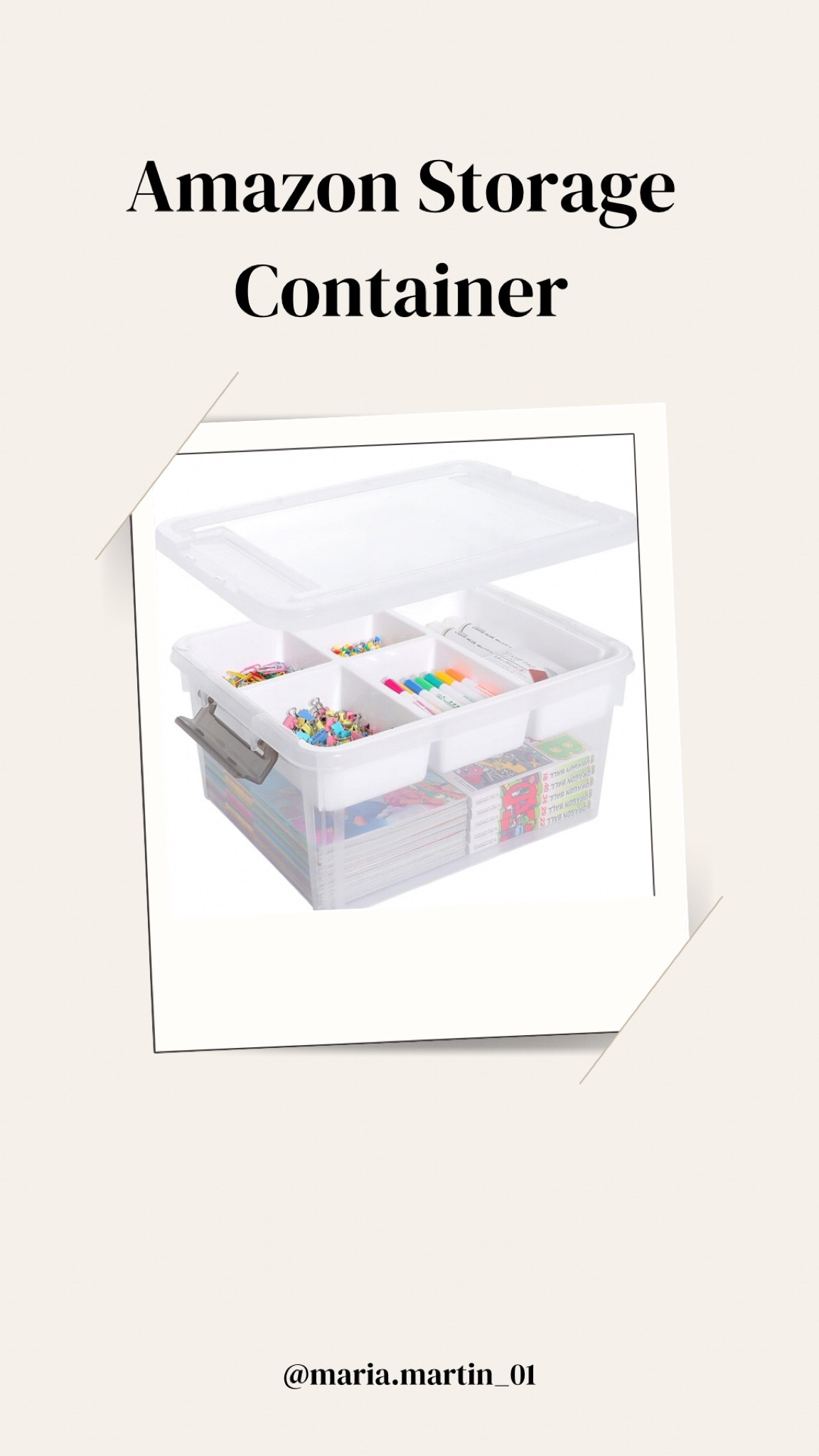 Need a craft organization container from Amazon. This one could work in so many different ways. I have been using it for the kids crayons, markers, coloring books and extra crafts. I even thought of could be great for games, smaller objects, honestly so many different things. It a 10/10

#LTKSeasonal #LTKKids #LTKHome