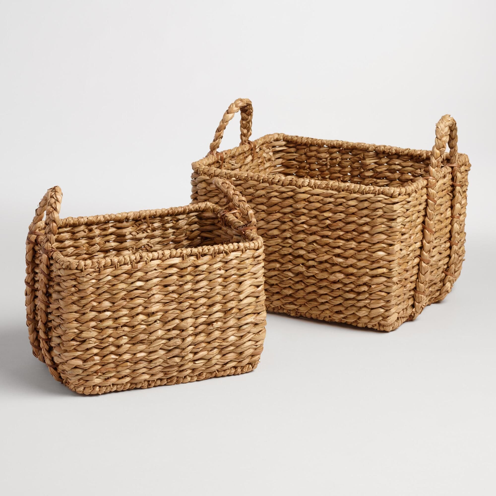Natural Hyacinth Rectangular Molly Baskets - Natural Fiber - Small by World Market Small | World Market