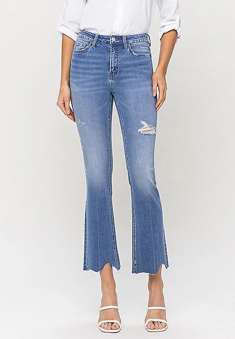 Flying Monkey™ High Rise Ripped Kick Flare Jean | Maurices