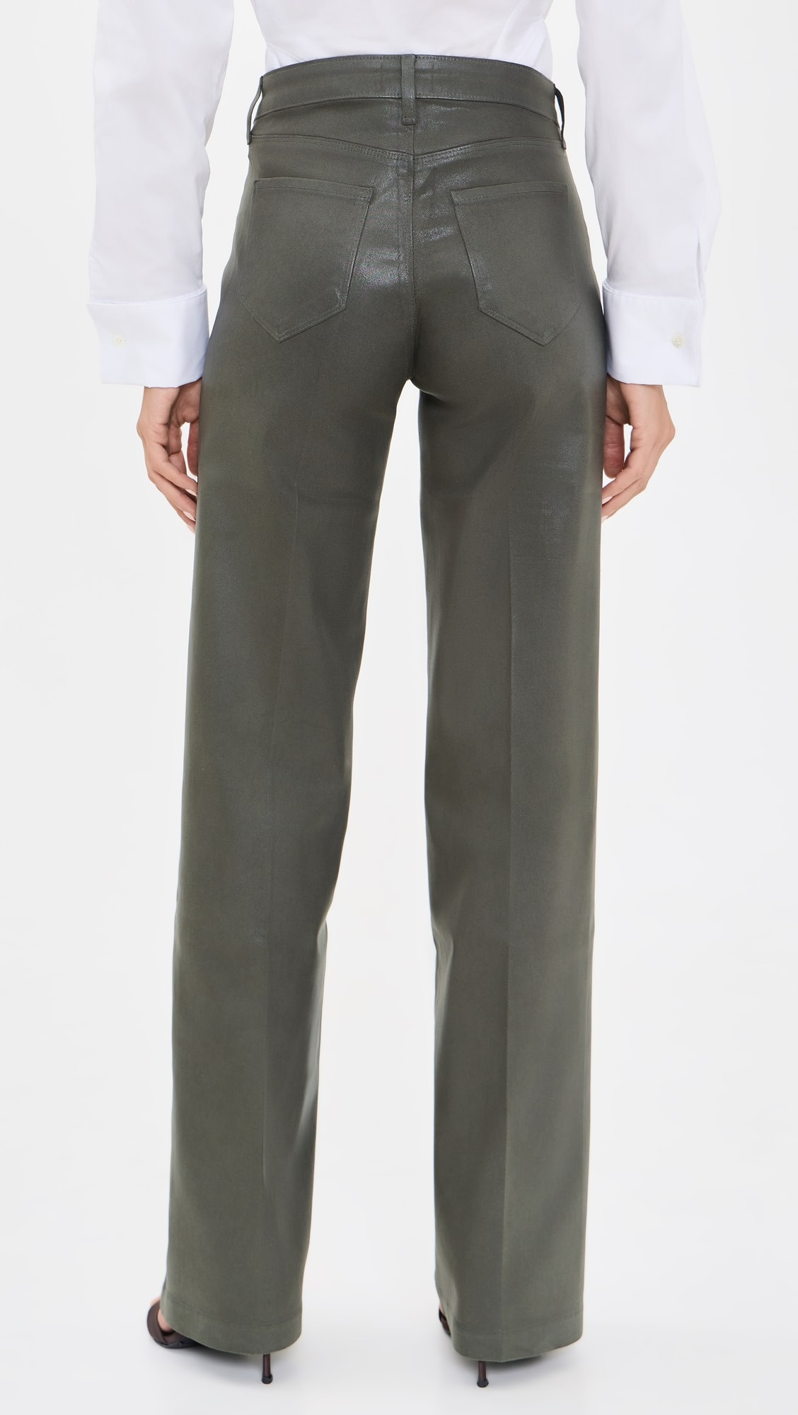 L'AGENCE Coated Scottie Wide Jeans | Shopbop | Shopbop