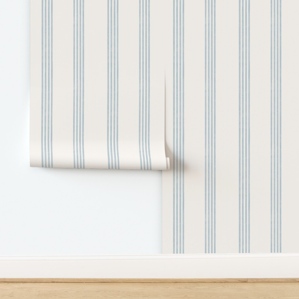Wallpaper in Small Blue Coastal Stripes | Spoonflower