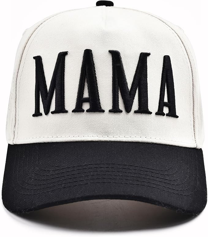Women’s Mama Trucker Hat Trendy, Embroidered Adjustable Mom Baseball Cap, Two-Tone Ponytail Hat... | Amazon (US)