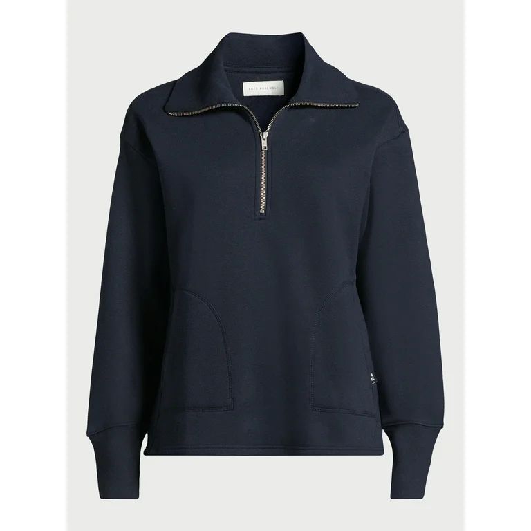 Free Assembly Women's Half Zip Sweatshirt, Sizes XS-XXXL | Walmart (US)