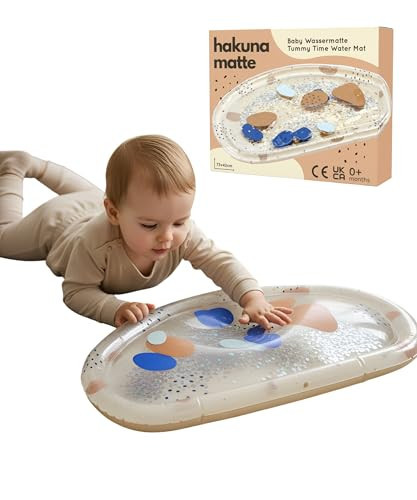 Hakuna Matte Baby Water Mat 73 x 42 cm - Tummy Time Water Mat from 3, 6 & 9 Months, Sensory Toy Baby with Glitter, Montessori Water Play Mat, Stomach Position Toy, Aquarium, BPA-Free, Odourless | Amazon (US)